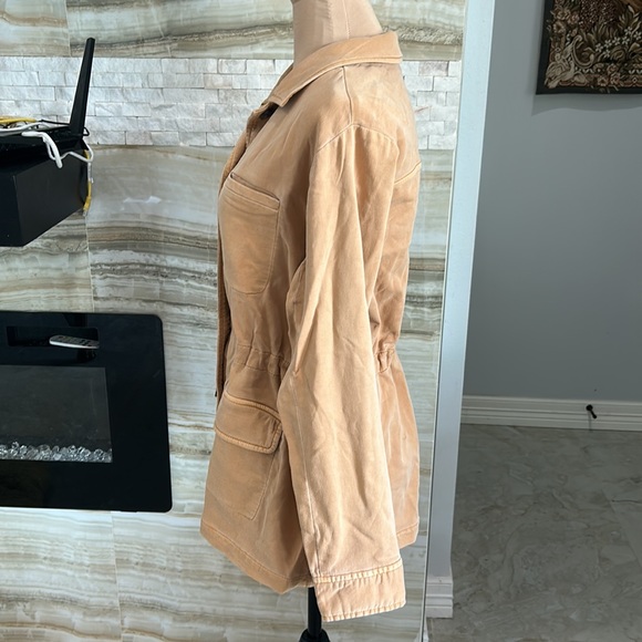 J. Jill Anorak Cinch Waist Cotton Spandex Jacket Toffee Color. Size M - Picture 5 of 9